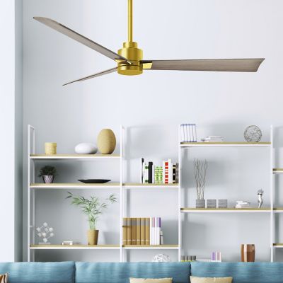 Shown in Gray Ash Fan Blade finish, Brushed Brass finish, in use