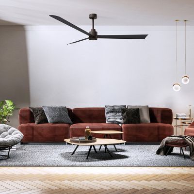 Shown in Matte Black Fan Blade finish, Textured Bronze finish, in use