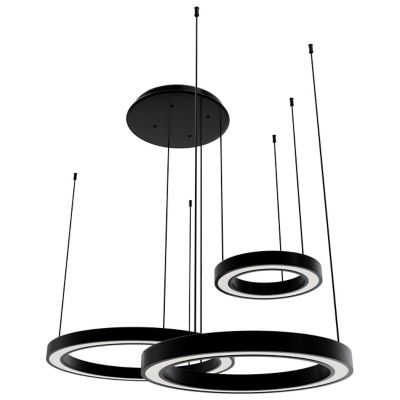 Aria LED Chandelier (Polished Black|3 Tier) - OPEN BOX