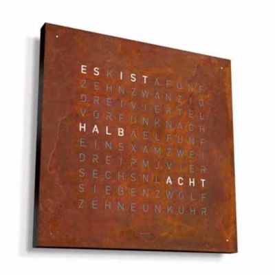Qlocktwo Classic Creator's Edition Rust Wall Clock with Black Body