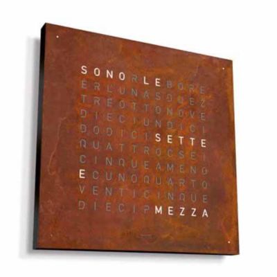 Qlocktwo Classic Creator's Edition Rust Wall Clock with Black Body