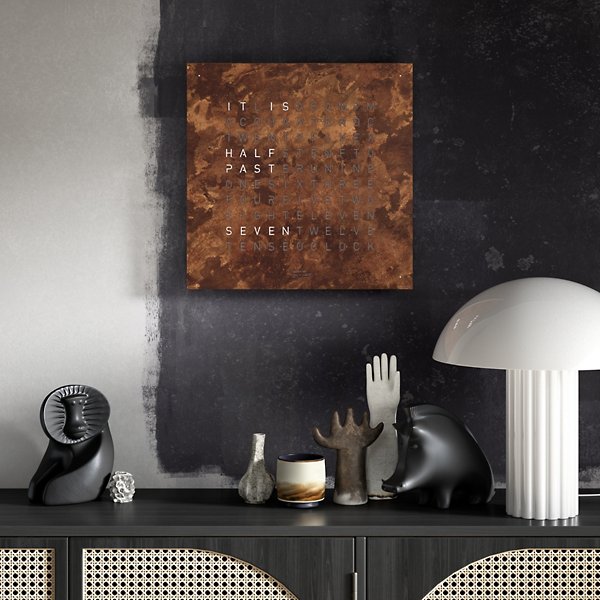 Qlocktwo Classic Creator's Edition Rust Wall Clock with Black Body