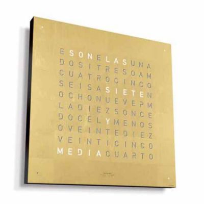 Qlocktwo Classic Creator's Edition Gold Wall Clock With Black Body