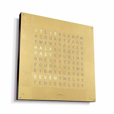 Qlocktwo Gold Wall Clock With Blac (Gold|English) - OPEN BOX