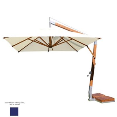 Levante 10' Square Side Wind Bamboo Umbrella (Navy)-OPEN BOX