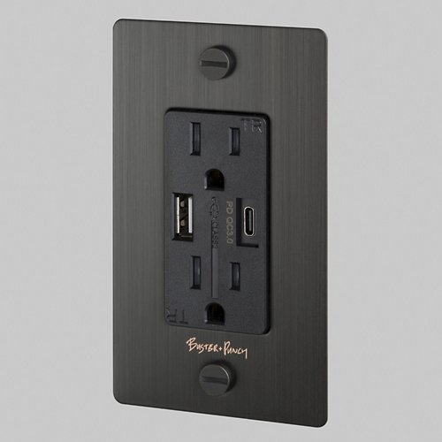 1-Gang Combination Duplex Outlet with USB-A and USB-C Ports