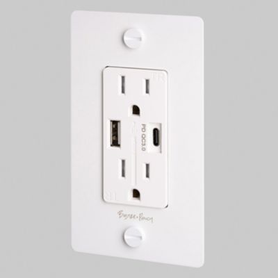 1-Gang Combination Duplex Outlet with USB-A and USB-C Ports