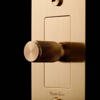Shown in Brass finish, with Logo, Detail view