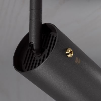 Shown in Brass accent finish, Graphite finish, Detail view