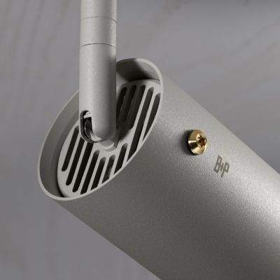 Shown in Steel accent finish, Stone finish, Detail view