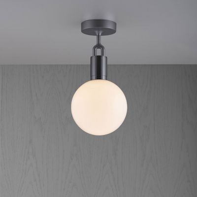 Forked Globe Semi-Flushmount (Opal|Gunmetal|Medium)-OPEN BOX