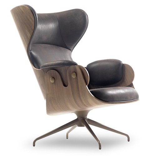 Lounger Leather Lounge Chair with Swivel Base