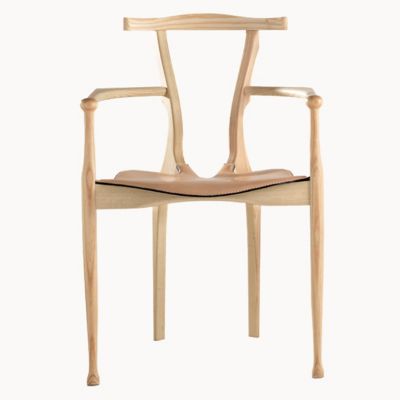 Gaulino Dining Armchair with Leather Seat
