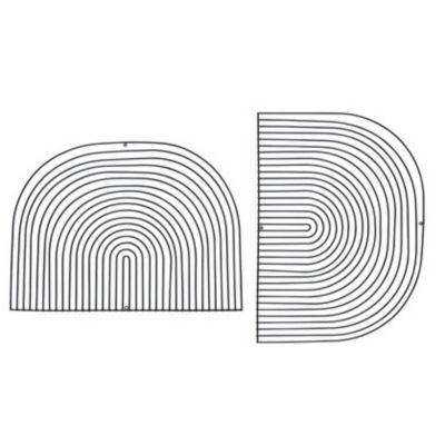 Modular Curved Art Indoor/Outdoor Wall Decor, Set of 2