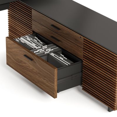 Shown in Natural Walnut/Black finish/base, Detail shot