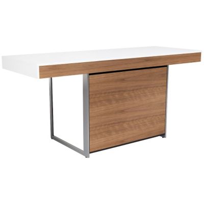 Shown in Satin White/Natural Walnut finish