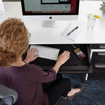 Shown in Satin White/Charcoal finish