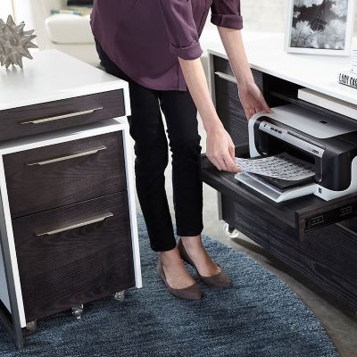 Shown in Satin White/Charcoal finish