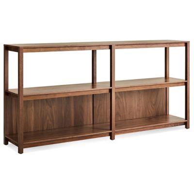 Open Plan Long and Low Bookcase, Walnut