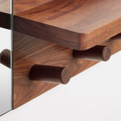 Blu Dot Candid Wall Shelf with Hooks - Color: Walnut - CN1-WALSHF-WL