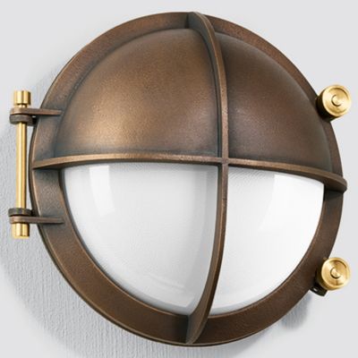 7035 Oval Brass Bulkhead Outdoor Wall Sconce by Original BTC at