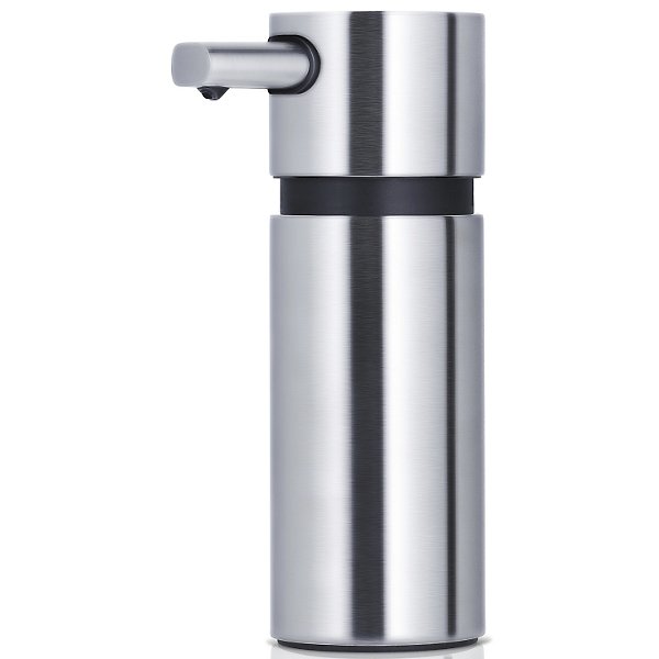 Moon Grey Polystone & Brushed Matte Stainless Steel Blomus Ara Soap Dispenser 