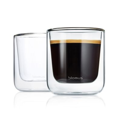 NERO Set of 2 Insulated Coffee Glasses by Blomus at