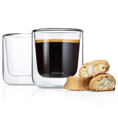 NERO Set of 2 Insulated Coffee Glasses by Blomus at