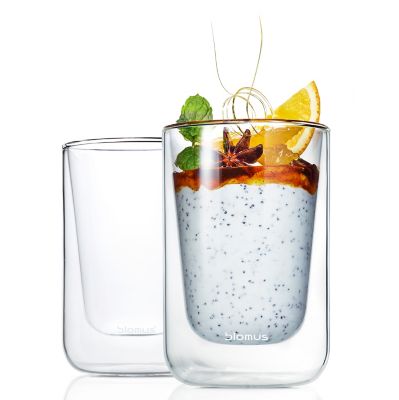 NERO Set of 2 Insulated Cappuccino Glasses by Blomus at