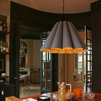 Shown in Grey Oak finish, 32-In. Diameter, in use