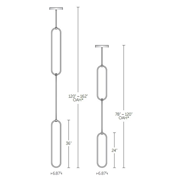 Ovalo Chain Single LED Pendant