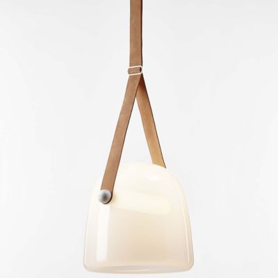Mona Pendant(Opal Glass with Leather and White|Med)-OPEN BOX