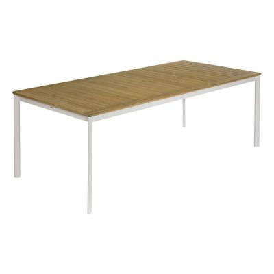 Around Rectangular Outdoor Dining Table with Teak Top
