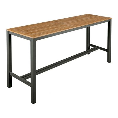 Aura Rectangular Outdoor Bar Table with Teak Top