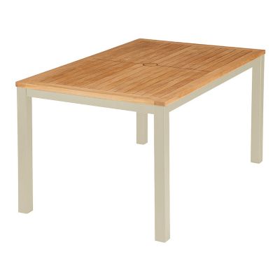 Aura Rectangular Outdoor Dining Table with Teak Top