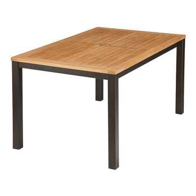 Aura Rectangular Outdoor Dining Table with Teak Top