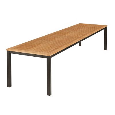 Aura Rectangular Outdoor Dining Table with Teak Top