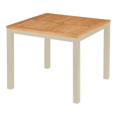 Aura Square Outdoor Dining Table with Teak Top