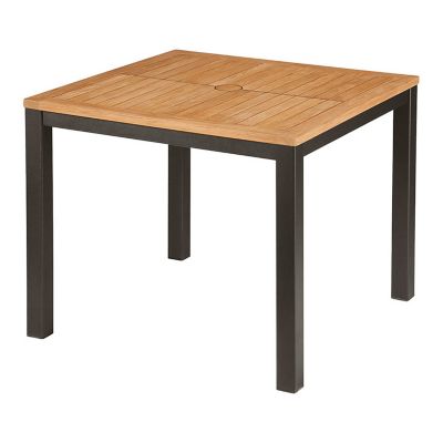 Aura Square Outdoor Dining Table with Teak Top