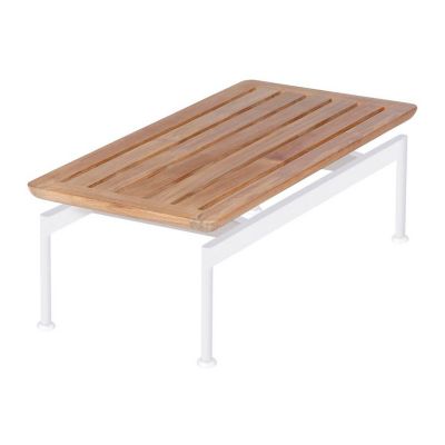 Layout Narrow Outdoor Coffee Table with Teak Top