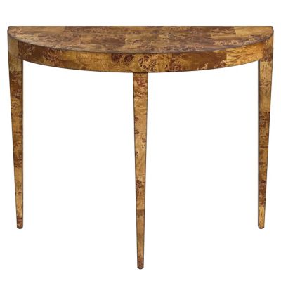 Cora Demilune Burl Console Table