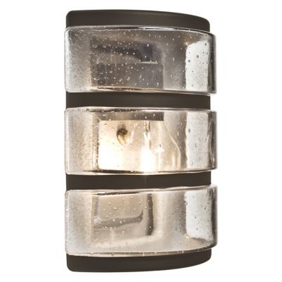 Aqua Ribbed Horizontal Outdoor Wall Sconce