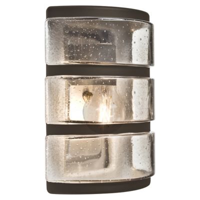 Aqua Ribbed Horizontal Outdoor Wall Sconce