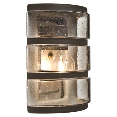 Aqua Ribbed Horizontal Outdoor Wall Sconce