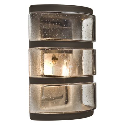 Aqua Ribbed Horizontal Outdoor Wall Sconce