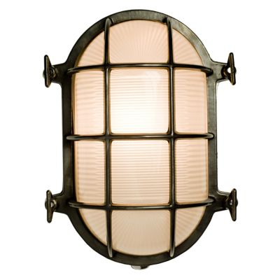 7034 Oval Brass Bulkhead Outdoor Wall Sconce