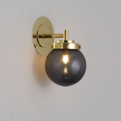 Mini Globe Bath Wall Sconce (Anthracite with Brass)-OPEN BOX