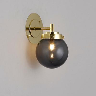 Mini Globe Bath Wall Sconce (Anthracite with Brass)-OPEN BOX
