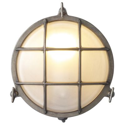 Brass Bulkhead Wall Sconce (Weathered Brass|Large)-OPEN BOX