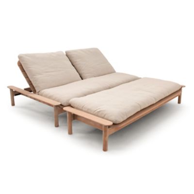 Maddalena Outdoor Day Bed with Foot Rest and Cushion Set